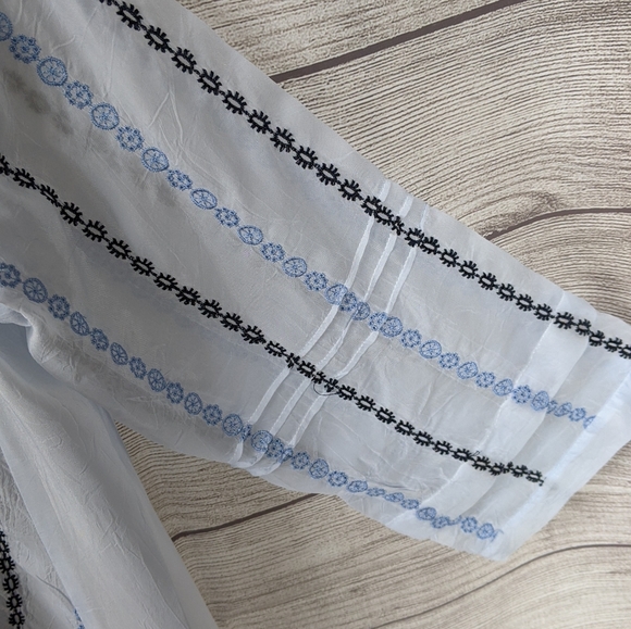 J Jill tunic, size small, light blue, embroidered - Picture 6 of 12